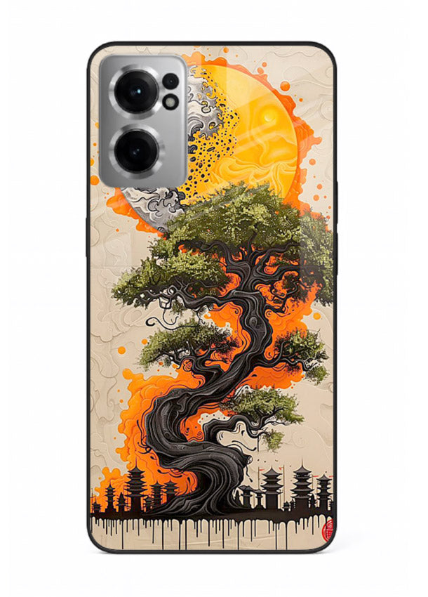 Fiery Dragon Tree glowing dragon tree artwork OnePlus Nord CE2 5G glass back cover