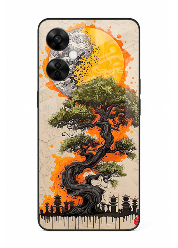 Fiery Dragon Tree glowing dragon tree artwork OnePlus Nord CE3 Lite glass back cover