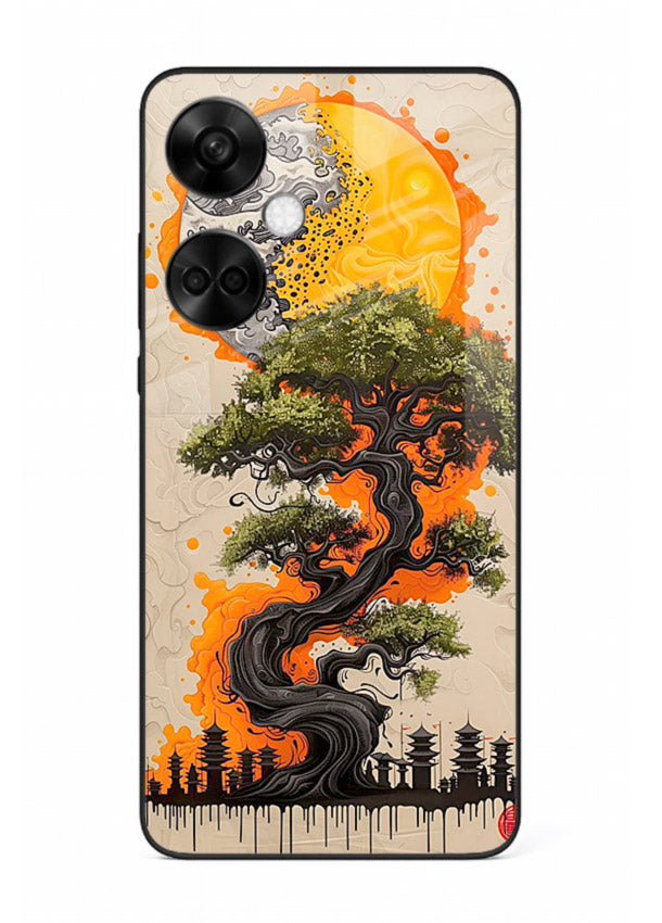 Fiery Dragon Tree glowing dragon tree artwork OnePlus Nord CE3 glass back cover