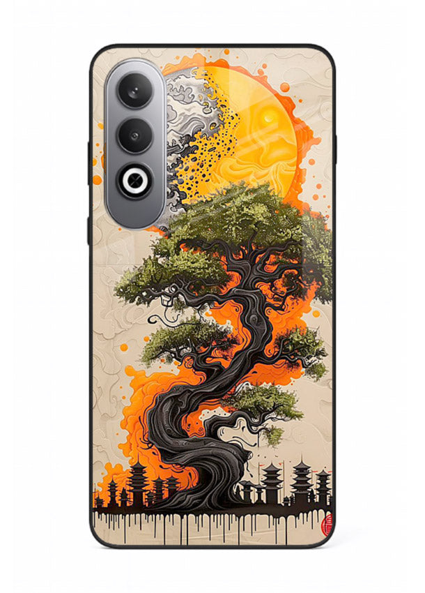 Fiery Dragon Tree glowing dragon tree artwork OnePlus Nord CE4 glass back cover