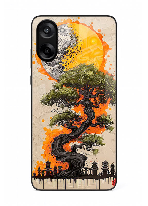 Fiery Dragon Tree glowing dragon tree artwork OnePlus Nord CE5 glass back cover