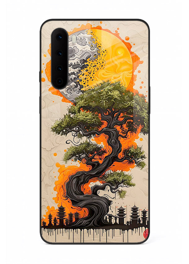 Fiery Dragon Tree glowing dragon tree artwork OnePlus Nord glass back cover