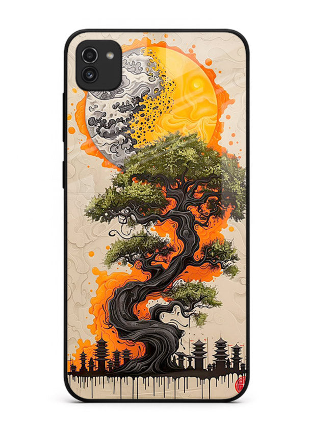 Fiery Dragon Tree glowing dragon tree artwork Samsung A03 glass back cover