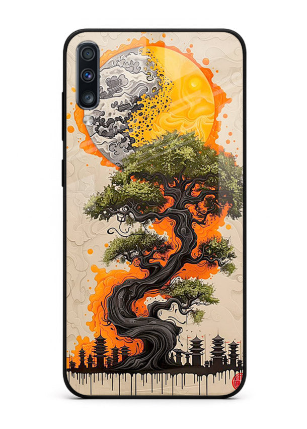 Fiery Dragon Tree glowing dragon tree artwork Samsung A70 glass back cover