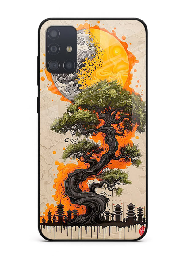 Fiery Dragon Tree glowing dragon tree artwork Samsung A51 glass back cover