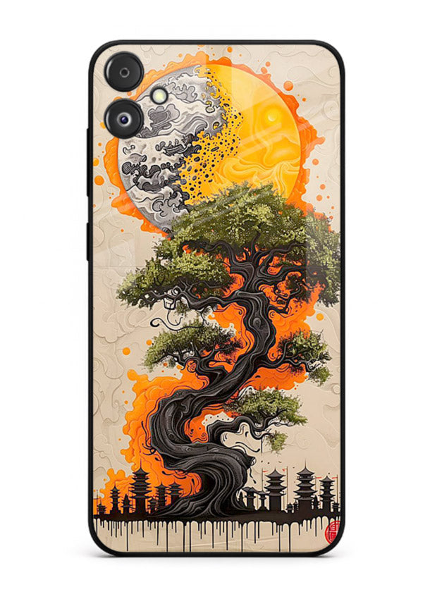 Fiery Dragon Tree glowing dragon tree artwork Samsung F04 5G glass back cover