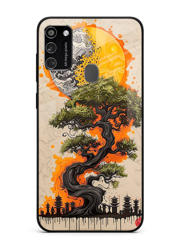 Fiery Dragon Tree glowing dragon tree artwork Samsung M21 glass back cover