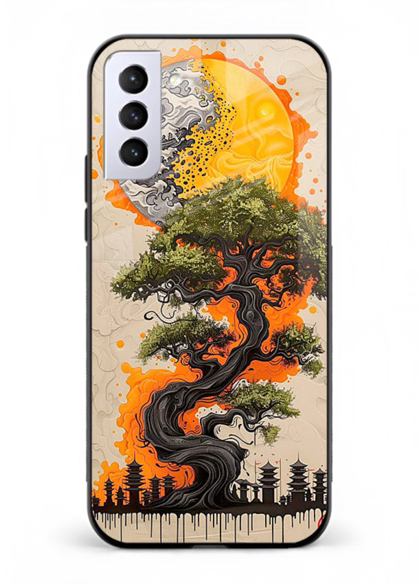 Fiery Dragon Tree glowing dragon tree artwork Samsung S21 FE glass back cover