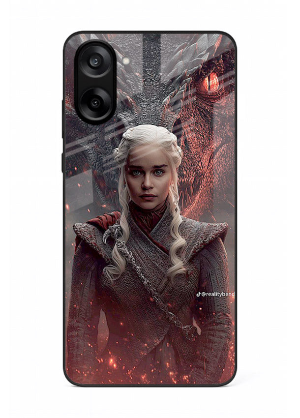 Fantasy queen with dragon artwork printed on tempered glass OnePlus Nord CE5 back cover