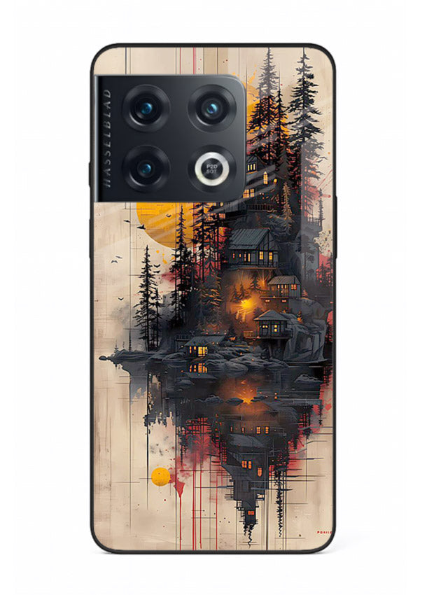 Floating Cabin Sunset warm cabin artwork OnePlus 10 Pro glass back cover