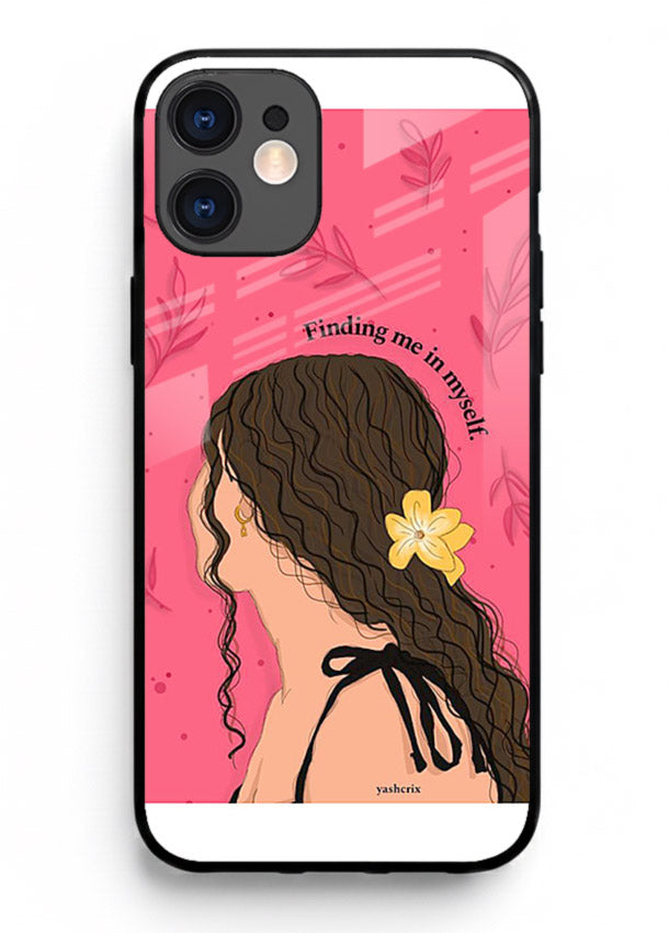 Floral Girl Portrait pastel illustration iphone 11 glass back cover