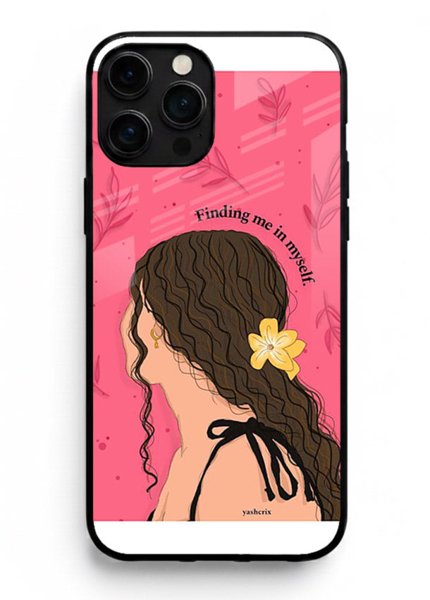 Floral Girl Portrait pastel illustration iphone 14 pro max glass back cover