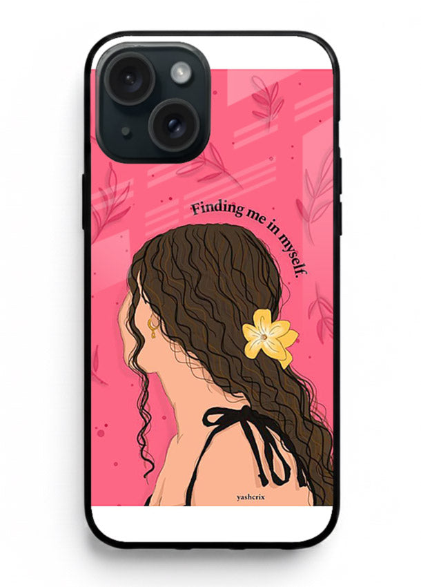 Floral Girl Portrait pastel illustration iphone 15 glass back cover
