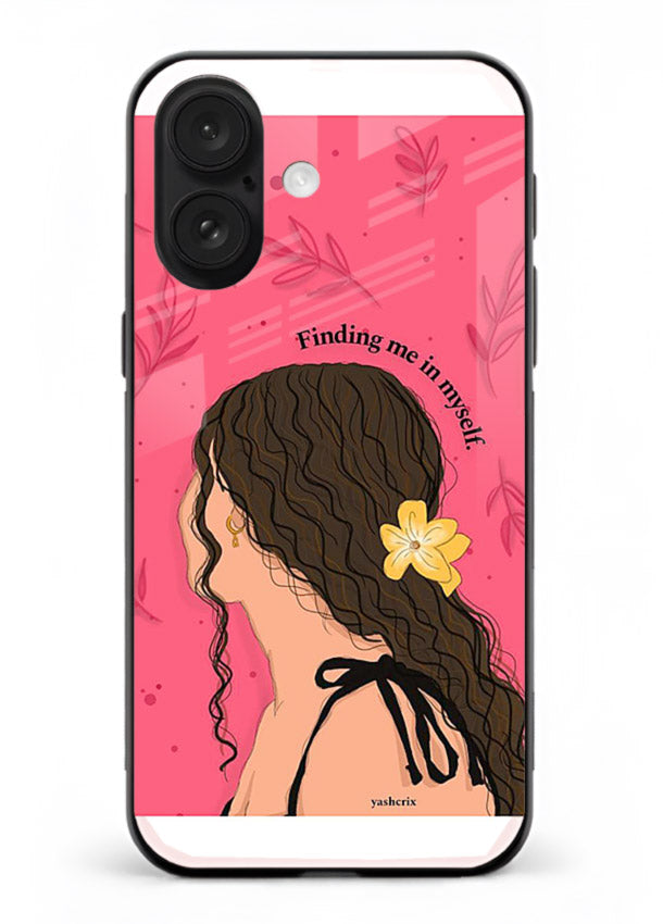 Floral Girl Portrait pastel illustration iphone 16 plus glass back cover