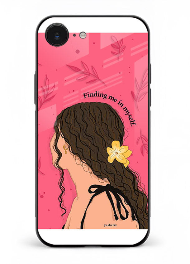 Floral Girl Portrait pastel illustration iphone 16e glass back cover