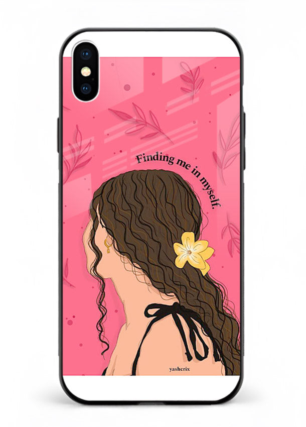 Floral Girl Portrait pastel illustration iphone xs max glass back cover