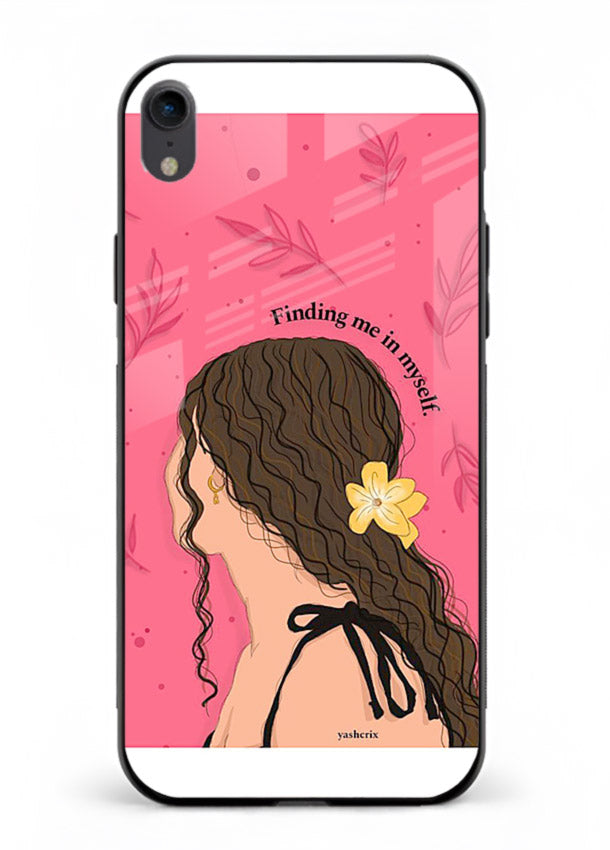 Floral Girl Portrait pastel illustration iphone xr glass back cover