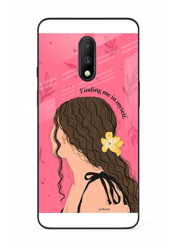 Floral Girl Portrait pastel illustration OnePlus 7 glass back cover