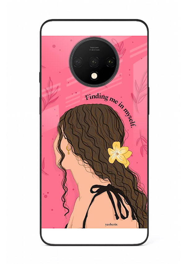 Floral Girl Portrait pastel illustration OnePlus 7T glass back cover