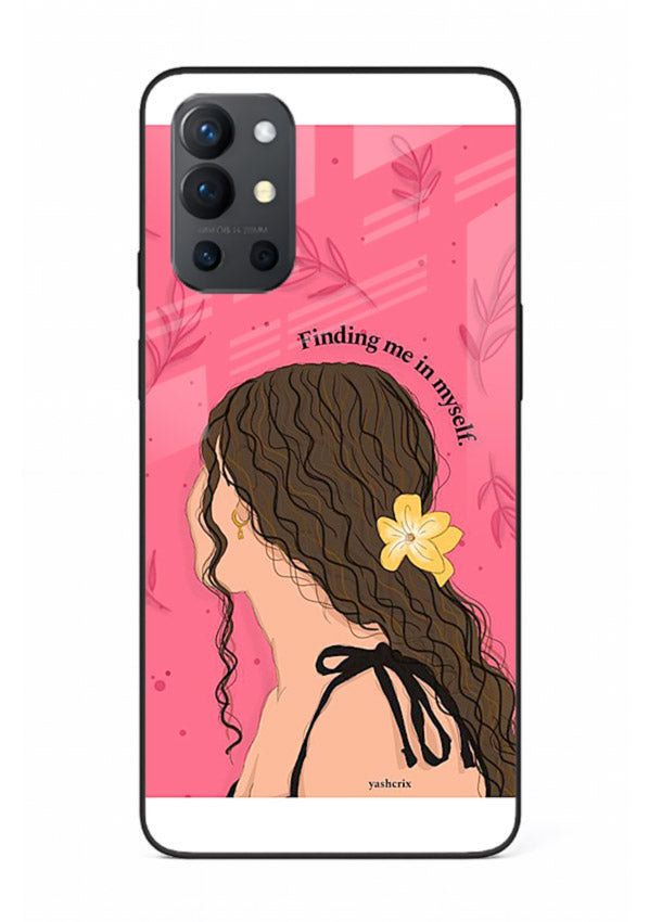 Floral Girl Portrait pastel illustration OnePlus 9R glass back cover