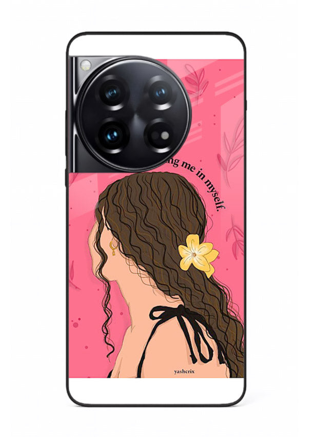 Floral Girl Portrait pastel illustration OnePlus 12 glass back cover