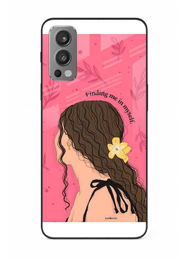 Floral Girl Portrait pastel illustration OnePlus Nord 2 glass back cover