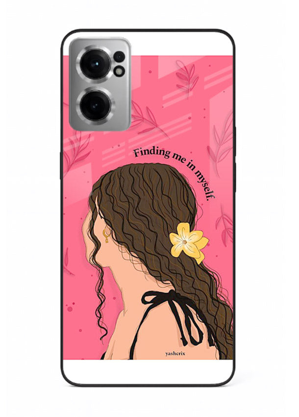 Floral Girl Portrait pastel illustration OnePlus Nord CE2 5G glass back cover