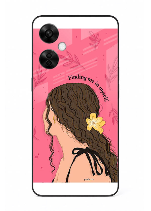 Floral Girl Portrait pastel illustration OnePlus Nord CE3 Lite glass back cover