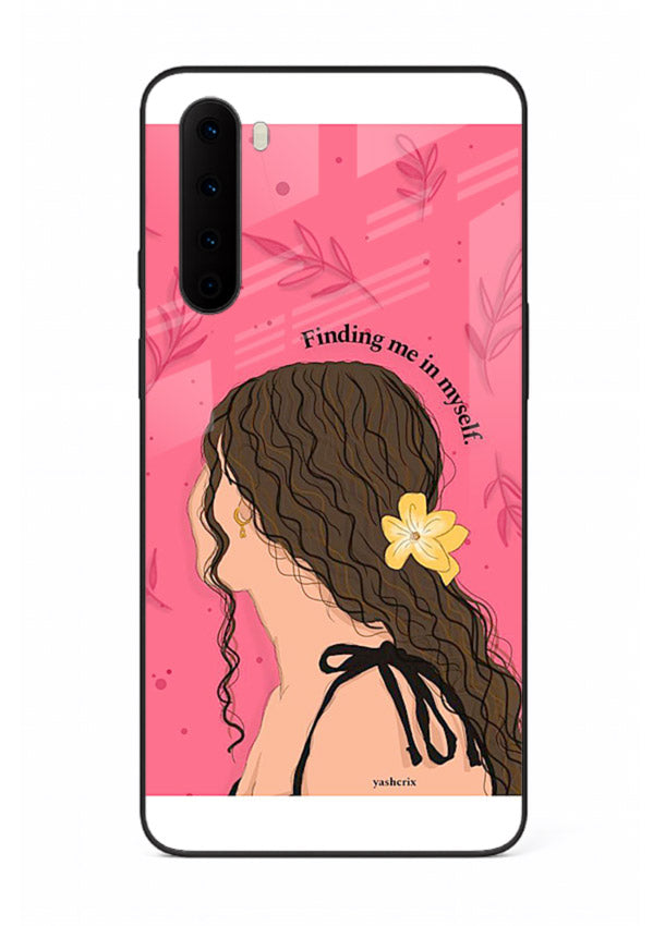 Floral Girl Portrait pastel illustration OnePlus Nord glass back cover
