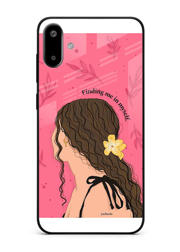 Floral Girl Portrait pastel illustration Samsung F06 5G glass back cover