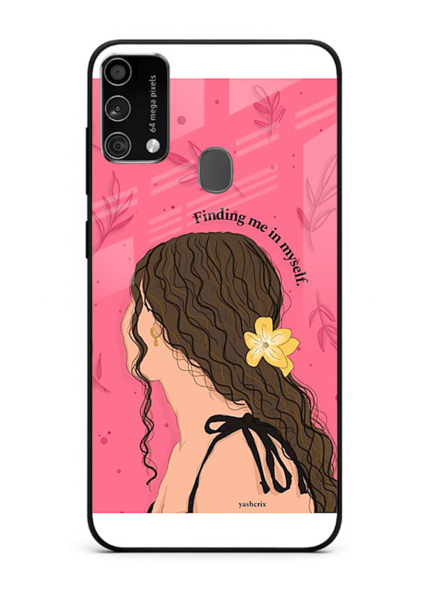 Floral Girl Portrait pastel illustration Samsung F41 glass back cover
