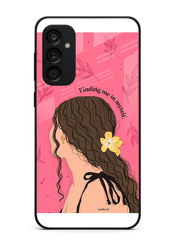 Floral Girl Portrait pastel illustration Samsung M15 5G glass back cover