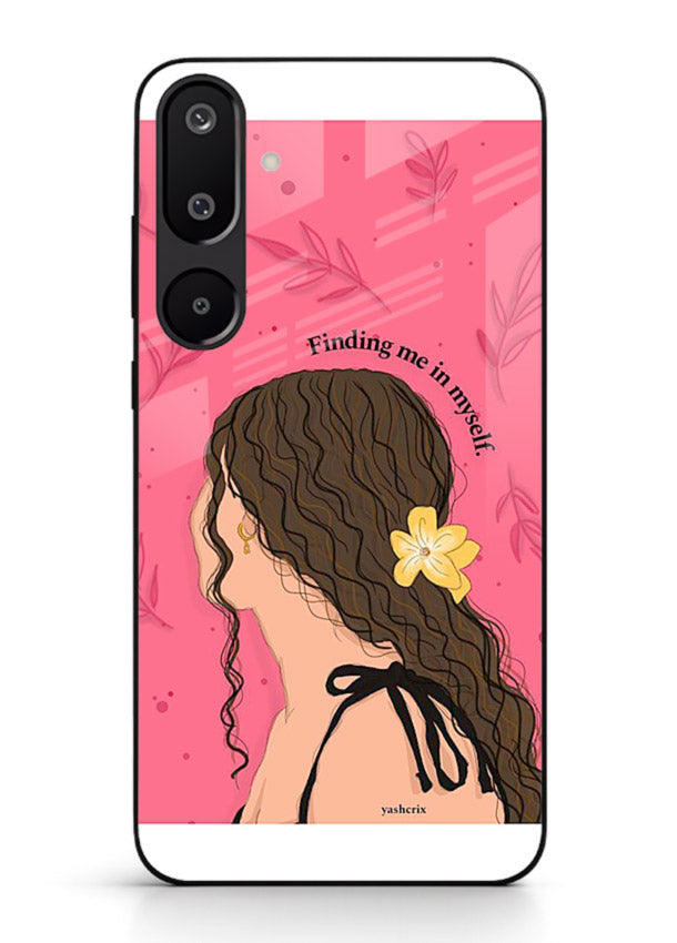 Floral Girl Portrait pastel illustration Samsung F16 5G glass back cover