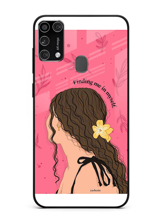Floral Girl Portrait pastel illustration Samsung M31 Prime glass back cover