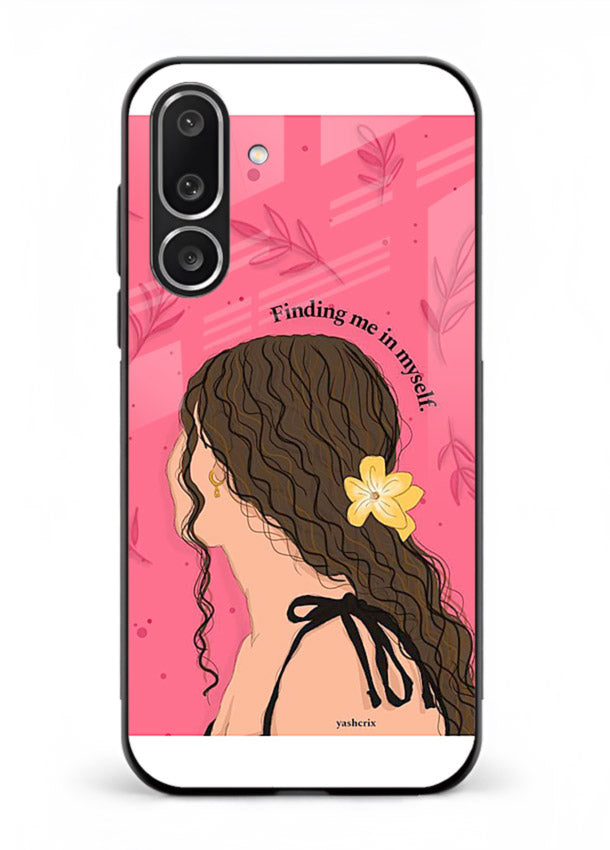 Floral Girl Portrait pastel illustration Samsung F56 5G glass back cover