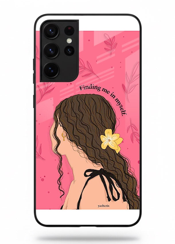 Floral Girl Portrait pastel illustration Samsung S21 Ultra glass back cover