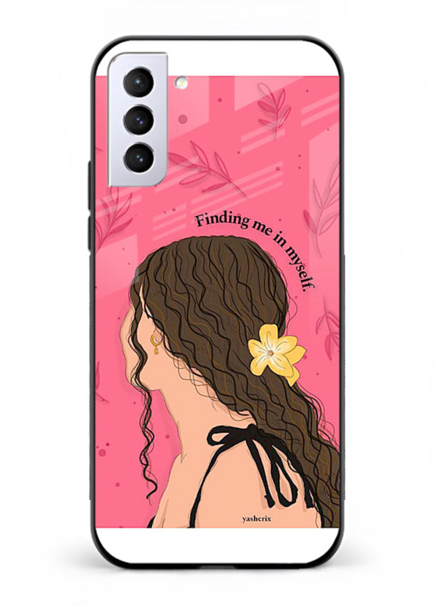 Floral Girl Portrait pastel illustration Samsung S21 Plus glass back cover