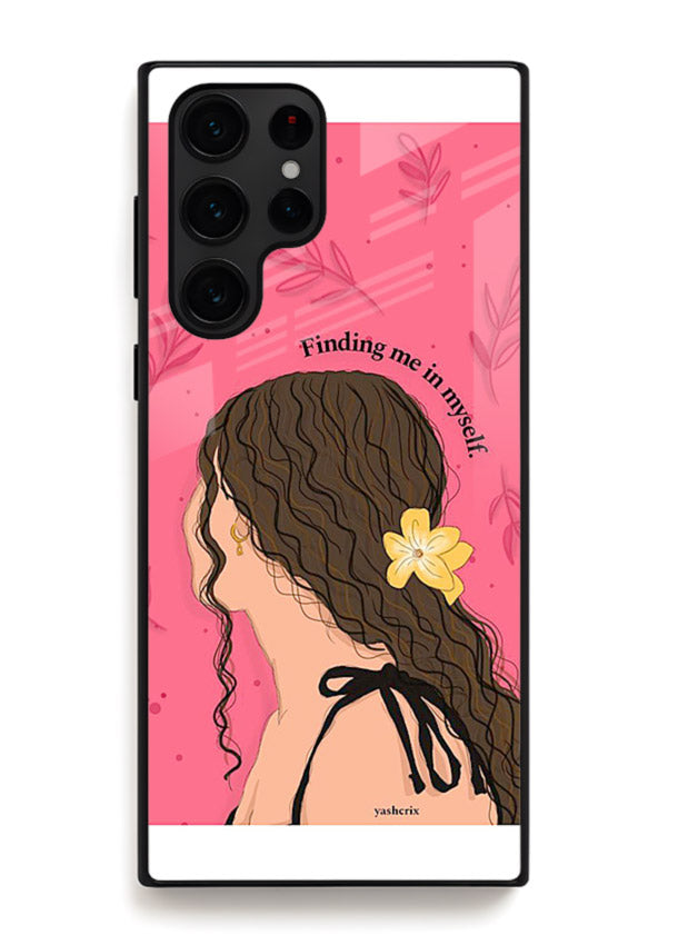 Floral Girl Portrait pastel illustration Samsung S24 Ultra glass back cover