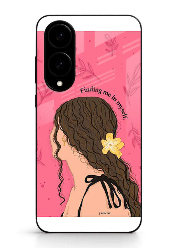 Floral Girl Portrait pastel illustration Samsung S25 Edge glass back cover