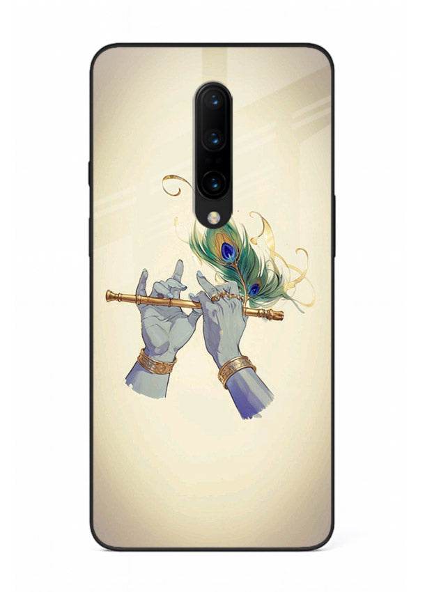 Krishna flute feather artwork OnePlus 7 Pro glass back cover