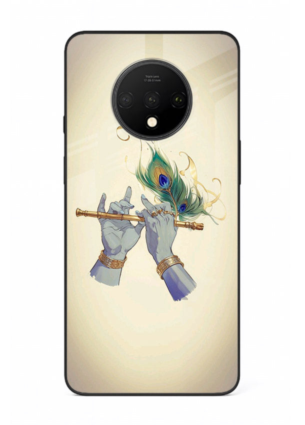 Krishna flute feather artwork OnePlus 7T glass back cover