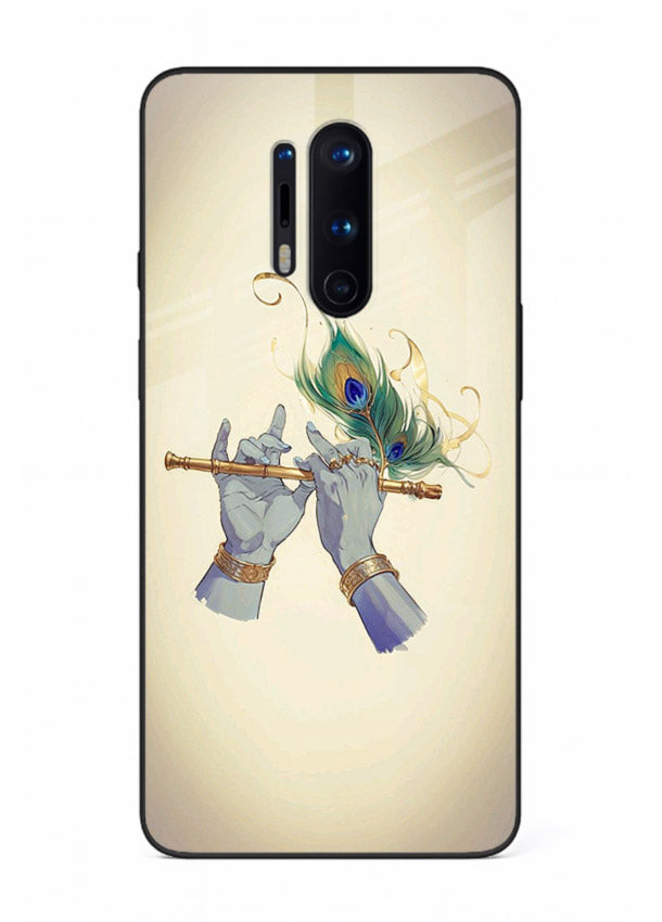 Krishna flute feather artwork OnePlus 8 Pro glass back cover