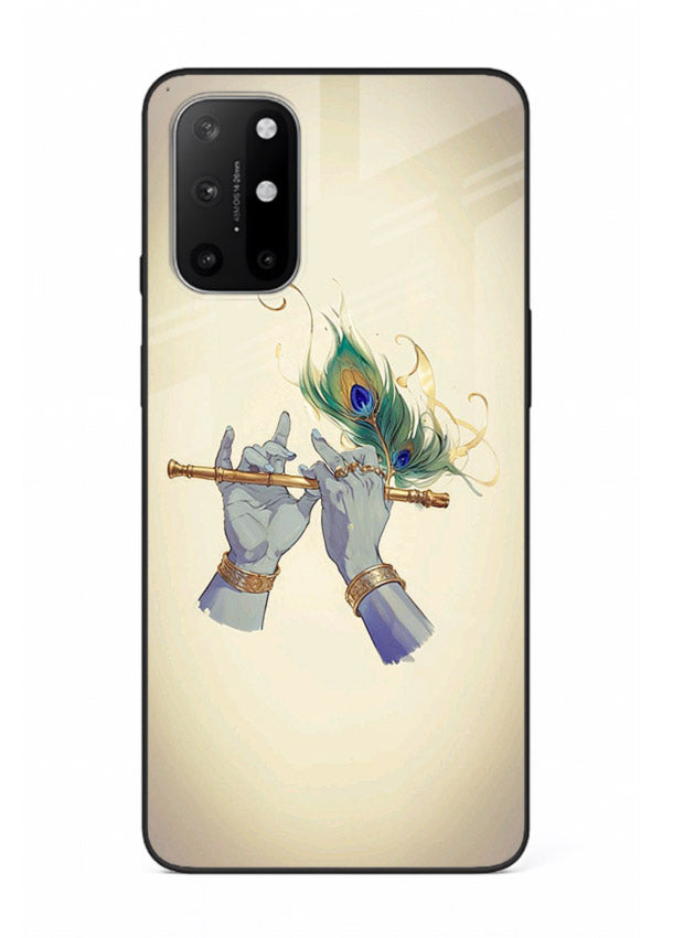 Krishna flute feather artwork OnePlus 8T glass back cover