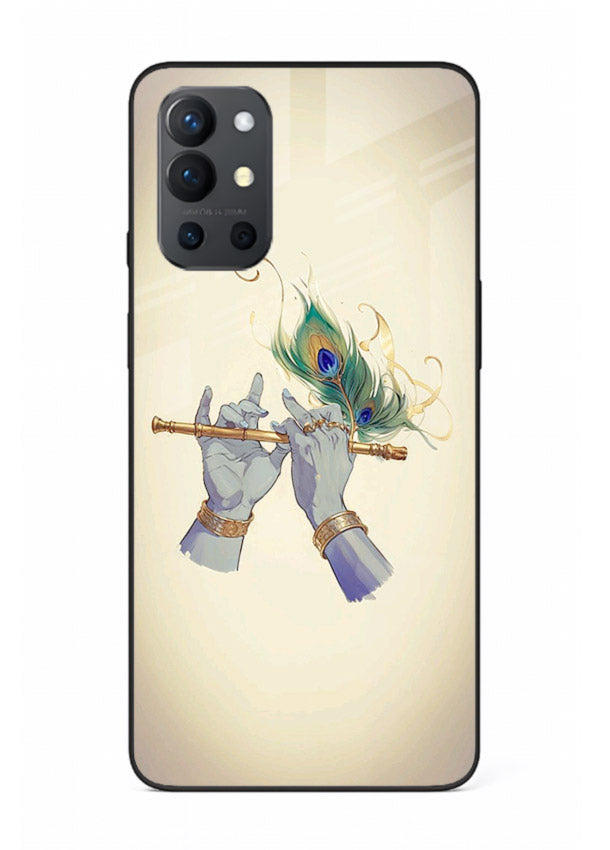 Krishna flute feather artwork OnePlus 9R glass back cover