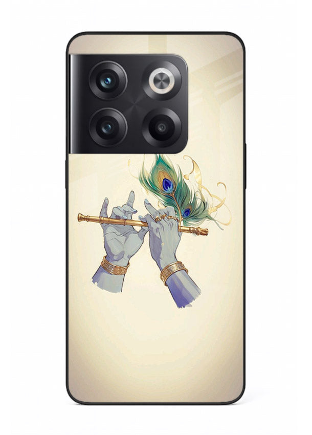 Krishna flute feather artwork OnePlus 10T glass back cover