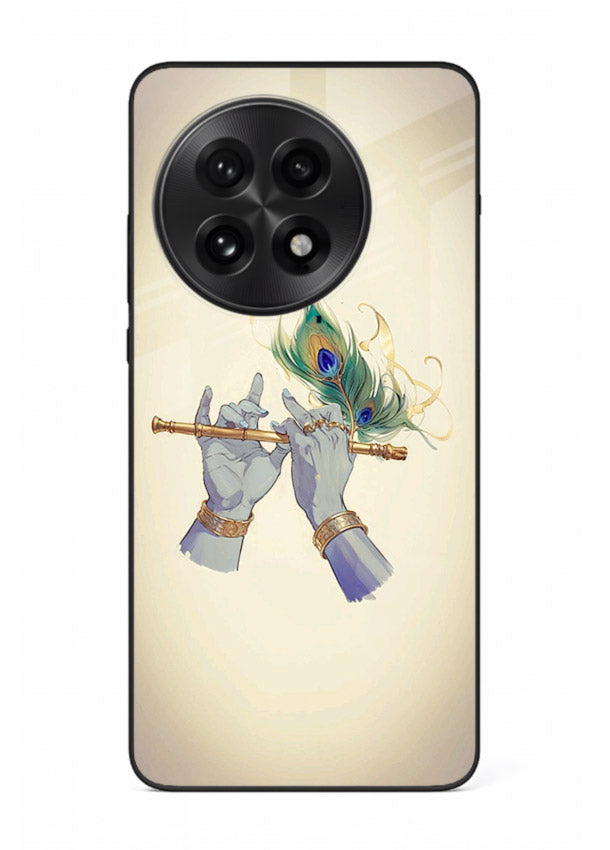 Krishna flute feather artwork OnePlus 13 glass back cover