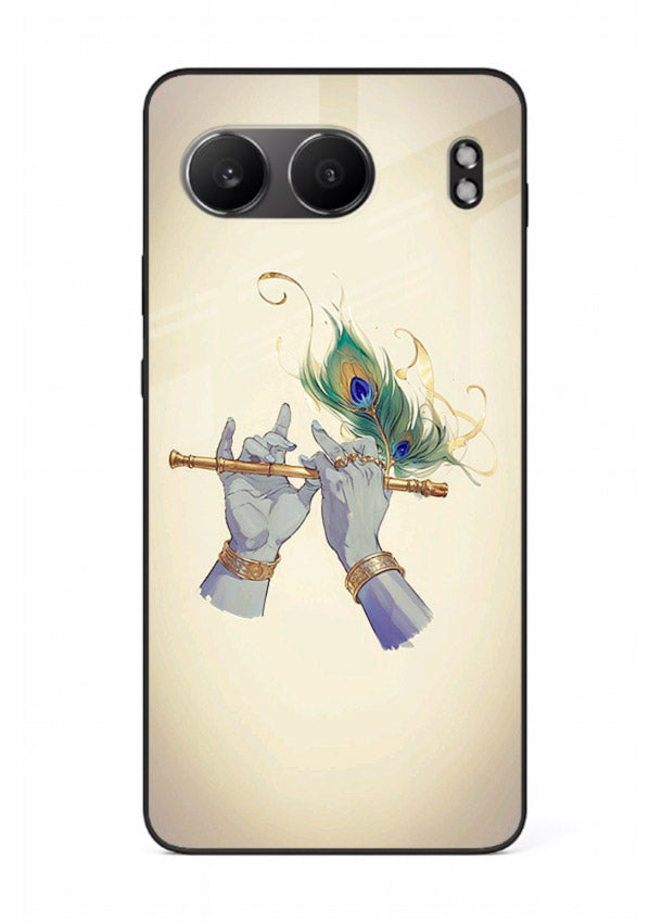 Krishna flute feather artwork OnePlus Nord 4 glass back cover