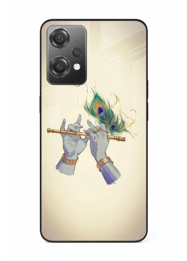 Krishna flute feather artwork OnePlus Nord CE2 Lite 5G glass back cover