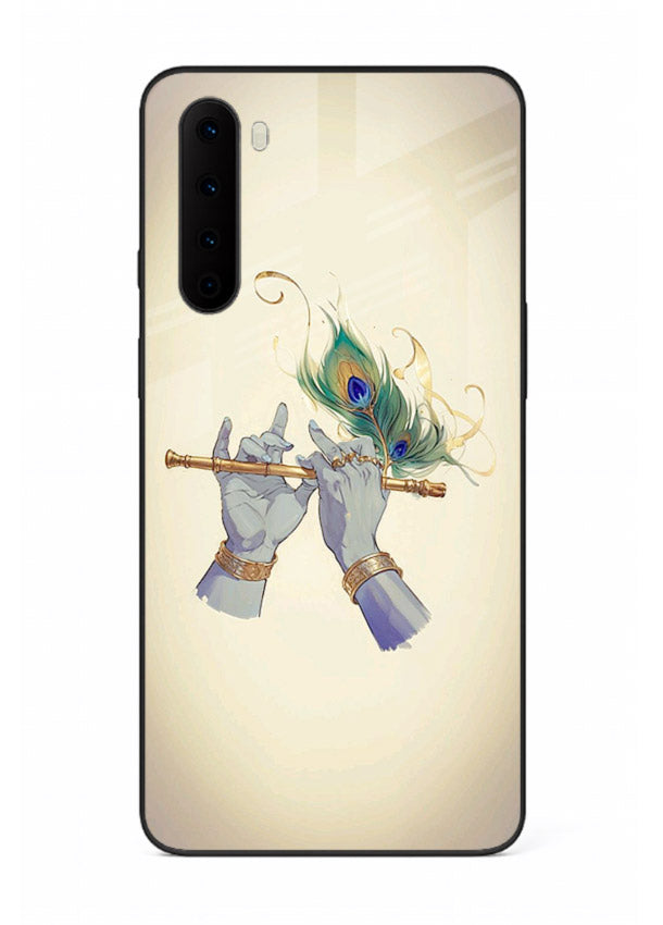 Krishna flute feather artwork OnePlus Nord glass back cover