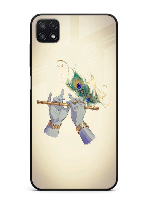 Krishna flute feather artwork Samsung F42 5G glass back cover